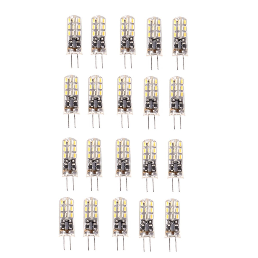 20X G4 Led Spot Bulb Lamp 1.5W 24 Smd 3014 Warm 12V Dc Light/White