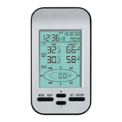 RF 433Mhz Wireless Weather Station Clock with Wind Speed Tester and Direction Sensor Temperature Forecast 1