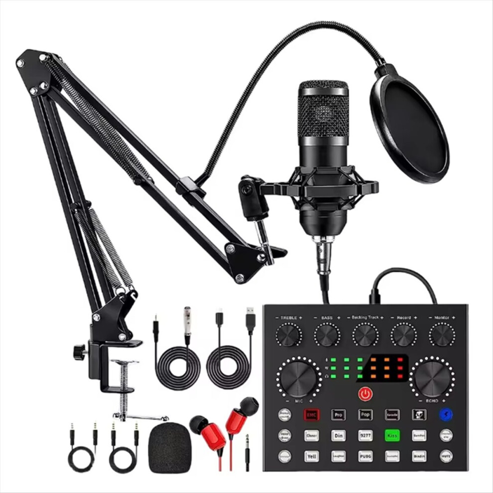 BM800 V8s Podcast Equipment Professional Audio Condenser Mic with Sound Card for Karaoke Recording-image-OPC-PMT7T85-NEW