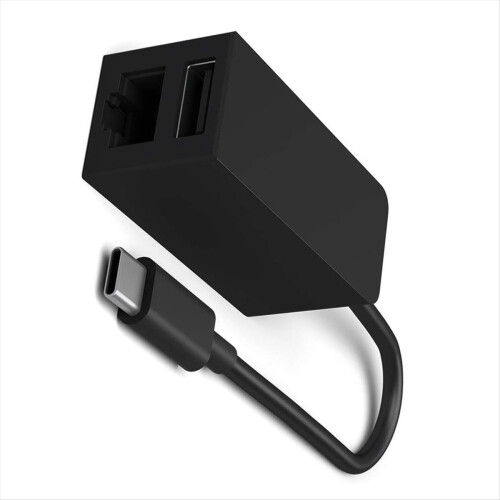 USB-C til Ethernet RJ45 og USB 3.0 adapter HUB til 1