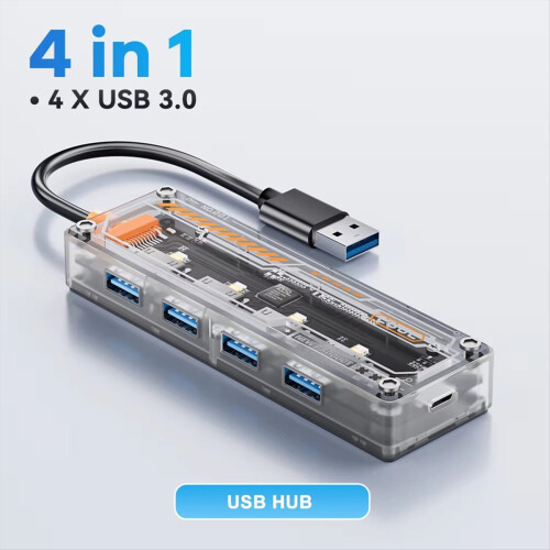 4 i 1 USB C Hub Dockingstation 5 Gbps Højhastighedssplitteradapter 1