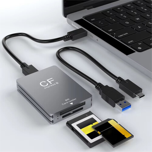 2-i-1 CFexpress Typ B SD-kortläsare USB 3.2 10 Gbps Dubbelplats 2