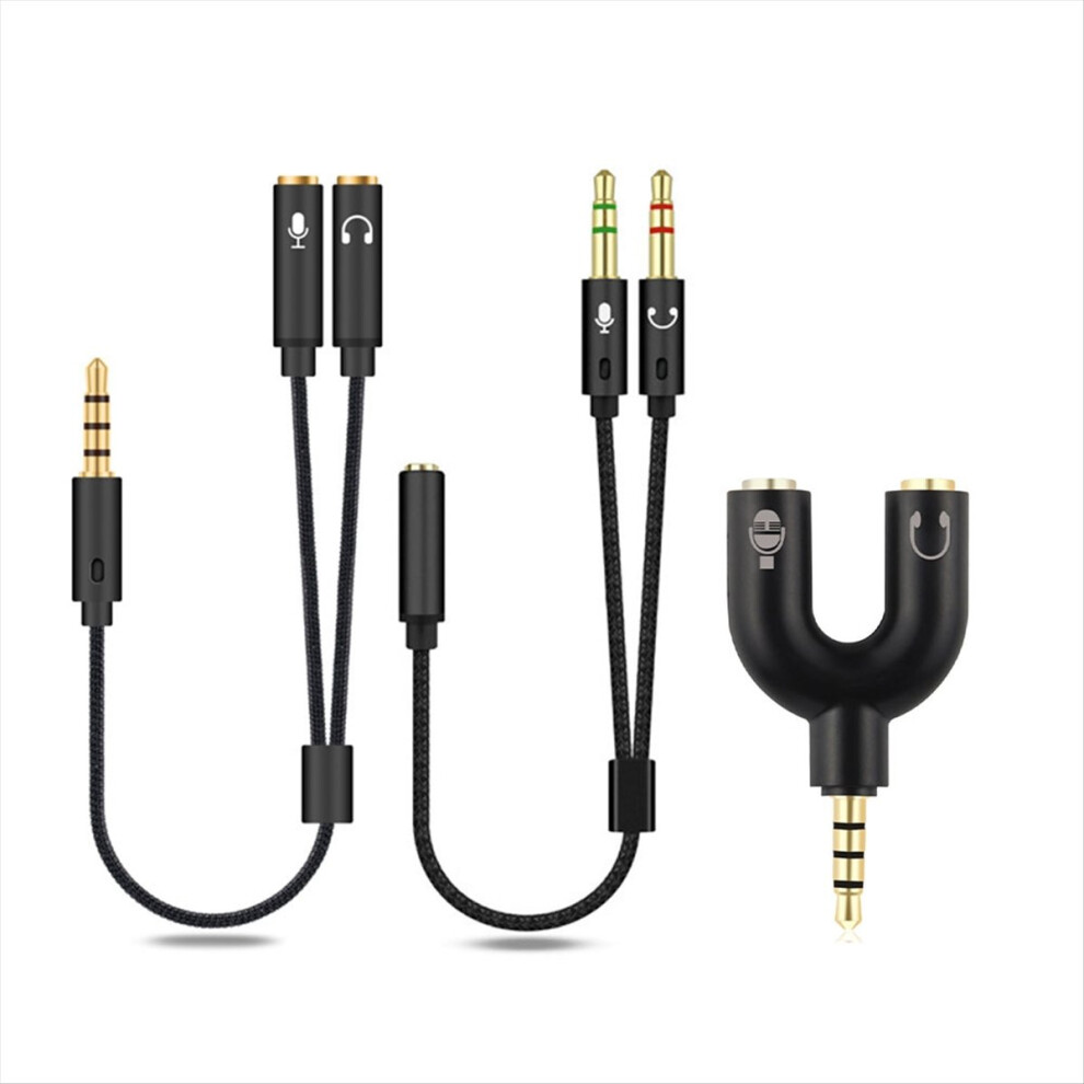 3.5Mm Headphone Splitter Adapter (Microphone+Audio) Male To Female 4851004463836