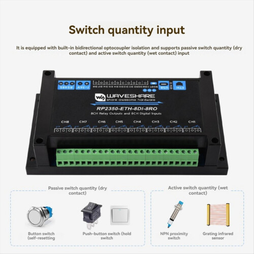 Relé de rede integrado com porta Ethernet padrão 1