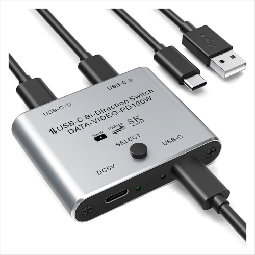 8K USB C-switch Bidirektionel USB-C KVM-switch