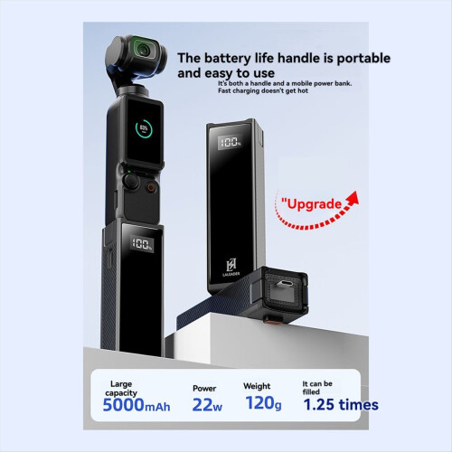 For Pocket 3 Long-Lasting Battery Handle 5000mAH Large-Capacity 1