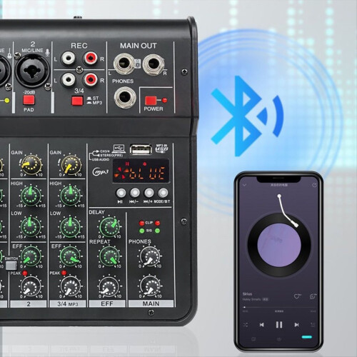 4-Channel DJ Mixer Console for Home KTV Stage Studio 2