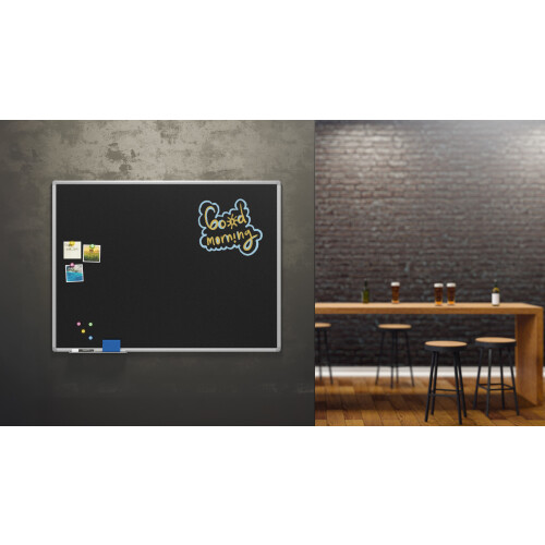 Chalkboard black magnetic surface aluminium frame 120x90 cm 2