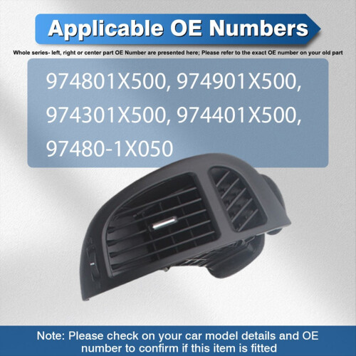Air Conditioning Vent Assembly A/C Dashboard Vent for LHD Left 1