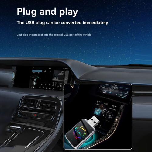 Bezprzewodowy adapter CarPlay 3w1 do samochodu USB B 2