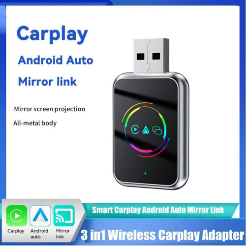 Bezprzewodowy adapter CarPlay 3w1 do Androida Auto USB B 1