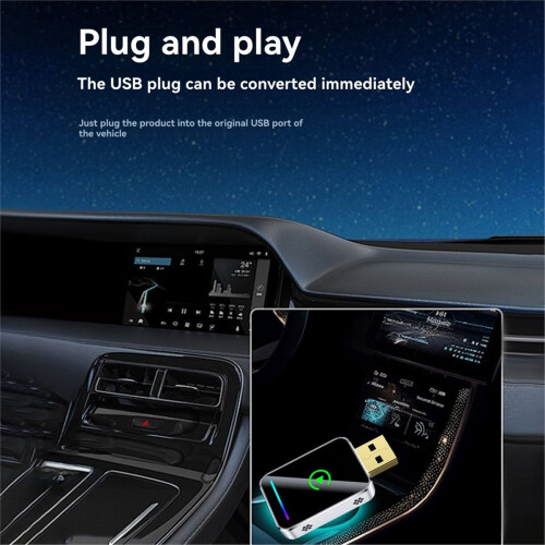 2w1 Bezprzewodowy CarPlay Android Auto Smart Mini Box USB Adapter B 2