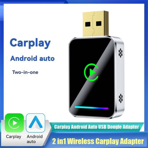 2w1 Bezprzewodowy CarPlay Android Auto Smart Mini Box USB Adapter B 1