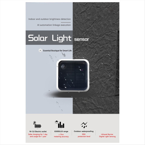 Senzor de lumină solară Tuya Zigbee nou, impermeabil IP65 1
