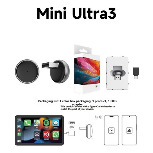 Ultra3 Wireless Carplay Android Auto/Carplay USB Dongle Smart AI Box 1