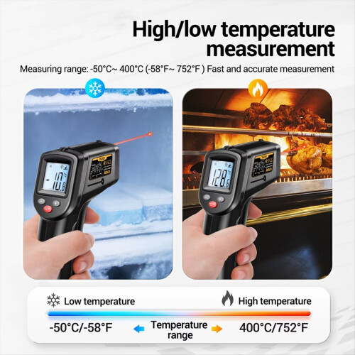 Beröringsfri infraröd termometer -50-400 / -58-752 Orange 2