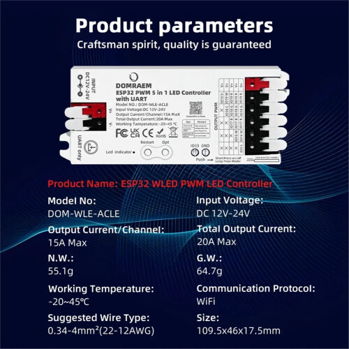 ESP32 WLED-controller til RGB RGBW RGBCCT 2
