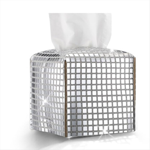 Disco Ball Tissue Box Cover Sparkle Tissue Box for Bathroom Vanity