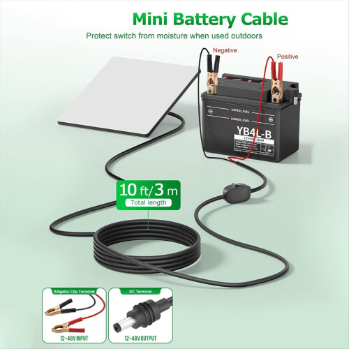 12V Adapter Direkte til Batteri 12V-48V Krokodillenæb 2