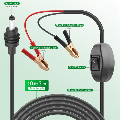 12V Adapter Direkte til Batteri 12V-48V Krokodillenæb 1