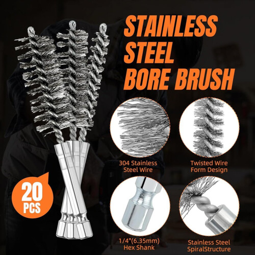 Ensemble de 20 brosses métalliques pour perceuse 2