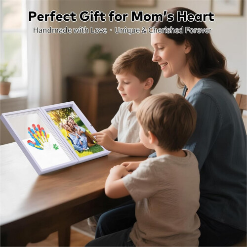 Kit Empreintes De Mains Familiales En Forme De Maison - Souvenir Créatif à Faire Soi-même - Loisirs En Famille - 4