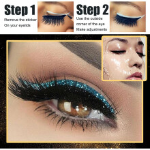 Wiederverwendbare wasserdichte Eyeliner- und Wimpernaufkleber, 4 Paar, bunte Auswahl