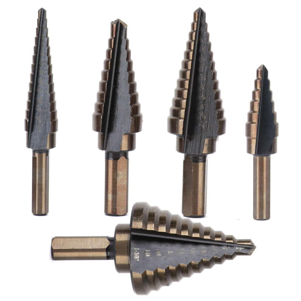 5-Piece High Speed Steel Cobalt Step Drill Set For Steel, 9/16Â To 1 3/8Â 9491359004039