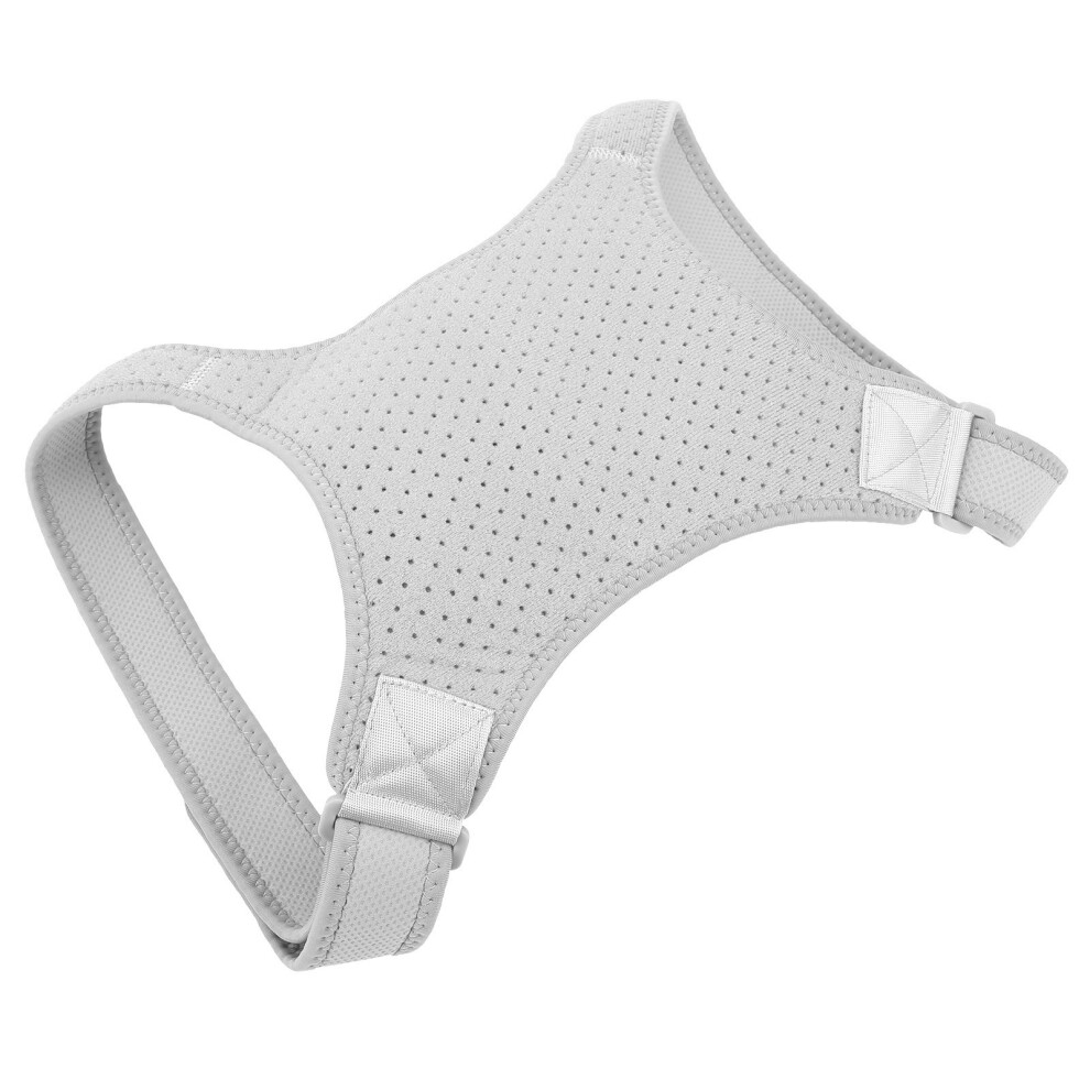 Adjustable Breathable Back Posture Corrector Gray Nylon Support Brace