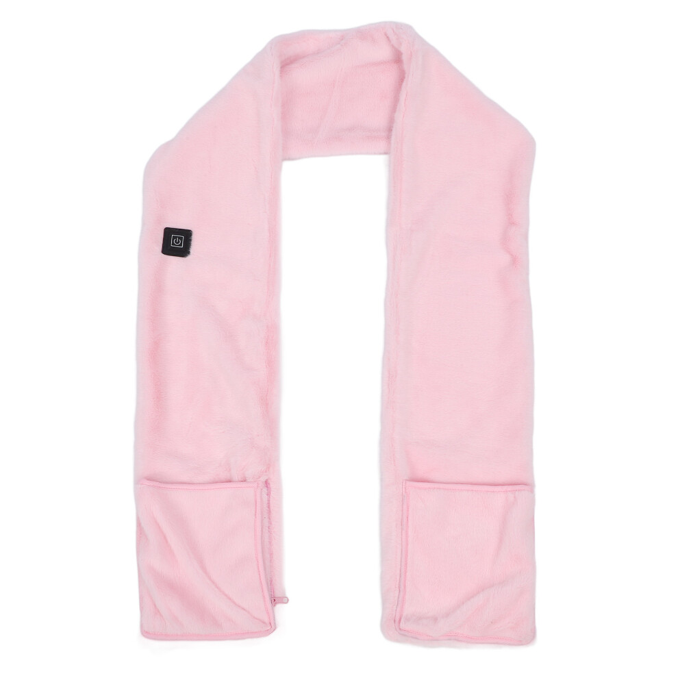 Heated Velvet Scarf USB Neck Warmer 166x17cm Pink Winter Heating