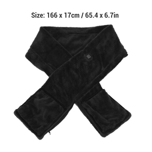 Sciarpa riscaldata USB in velluto 166x17cm nera 42-50 1