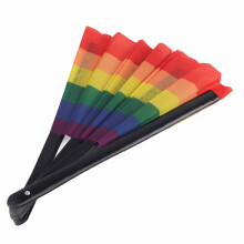 Bunter faltbarer Fan tragbar, eleganter Tanzparty-Handfan, 64x33cm