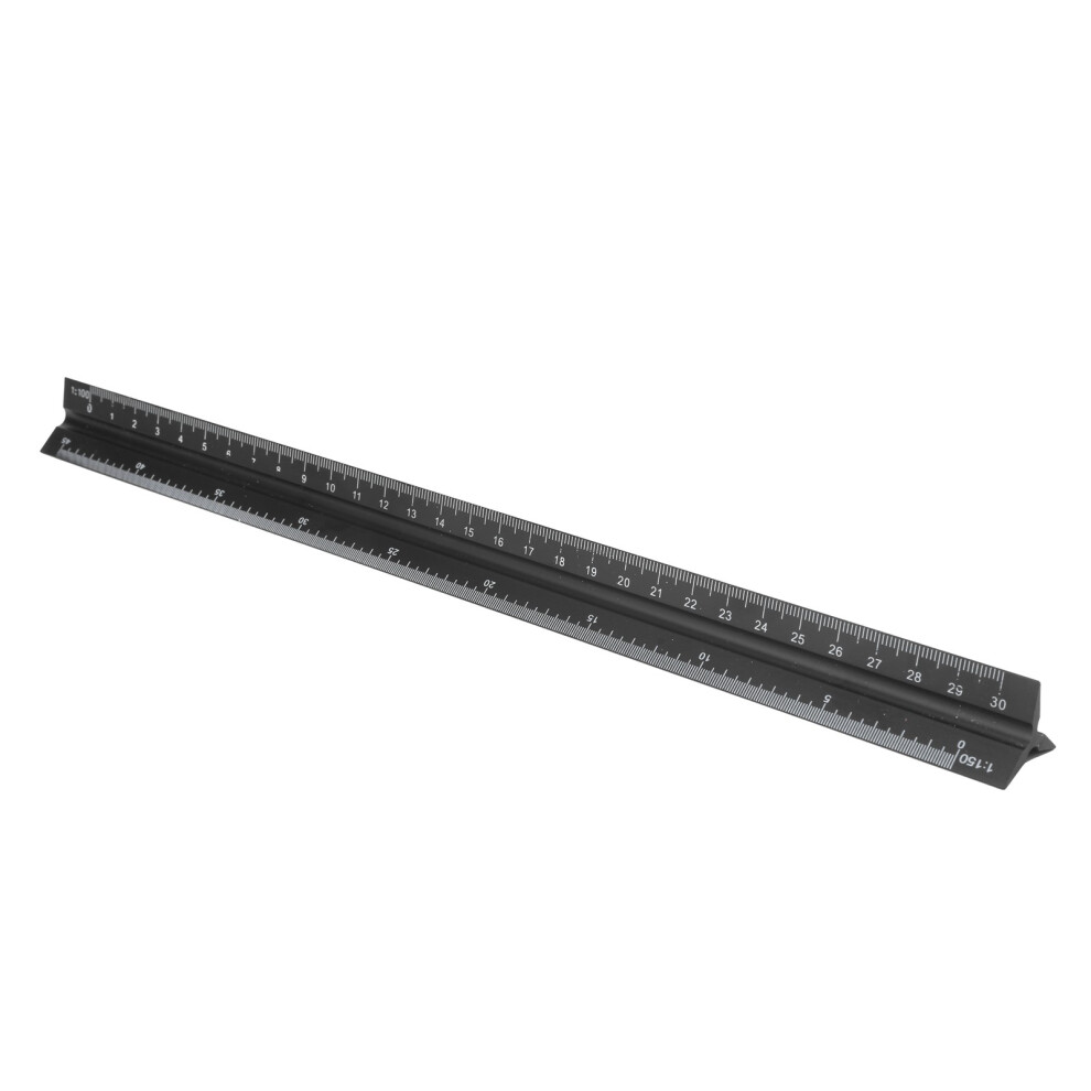 11.8In Triangular Metal Scale Aluminum Drawing Tool With 6 Ratios 5011359010812