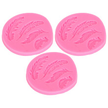 3 pièces de moules en silicone motif plume rose pour gâteau DIY