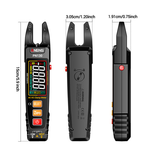 U-Shaped Multimeter Clamp Meter AC/DC Current Voltage Tester 15cm Black 1