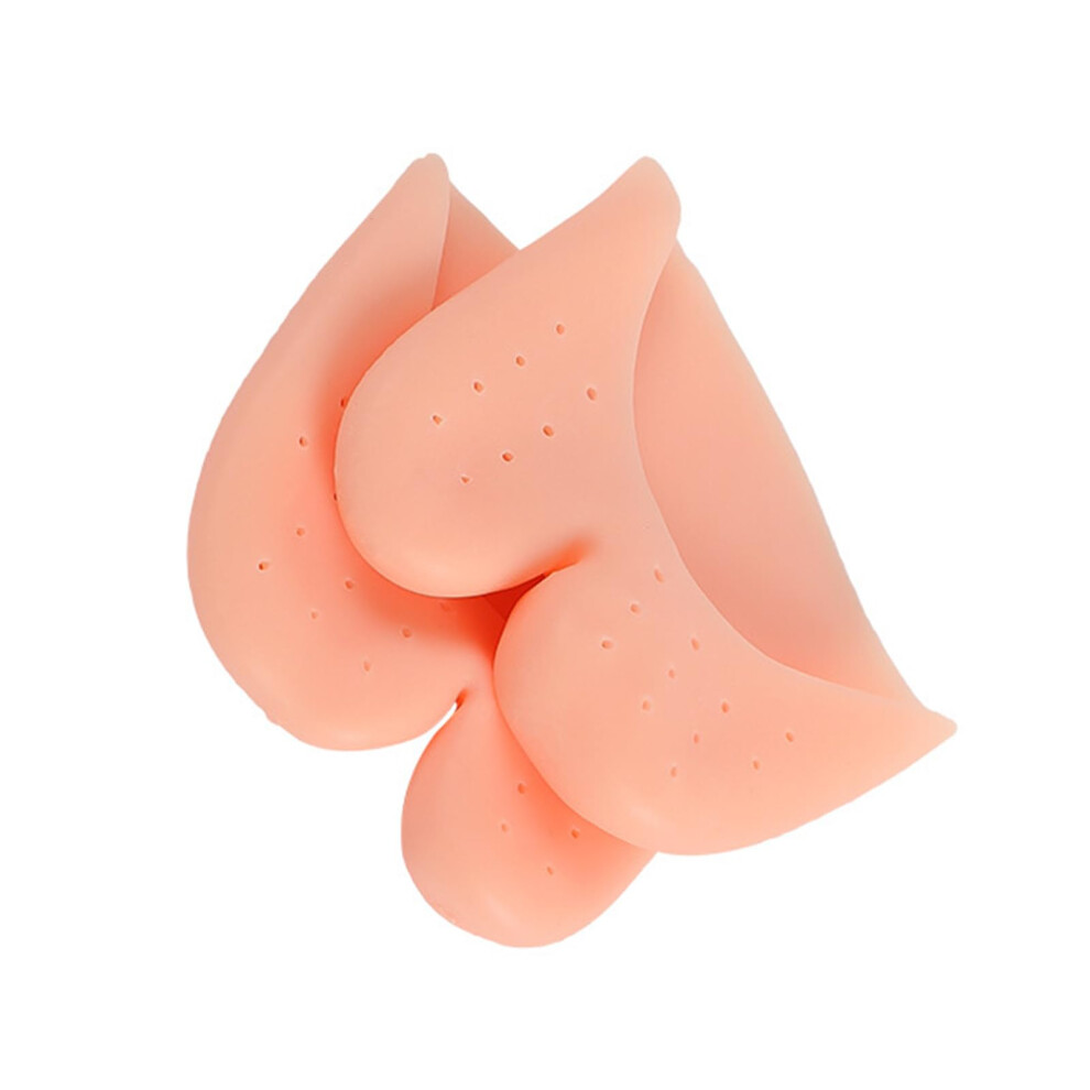 Silicone Gel Toe Caps 1 Pair Soft Ballet Pointe Toe Pads For Dance Shoes Breathable Hole Skin Color 8x9.5cm Closed