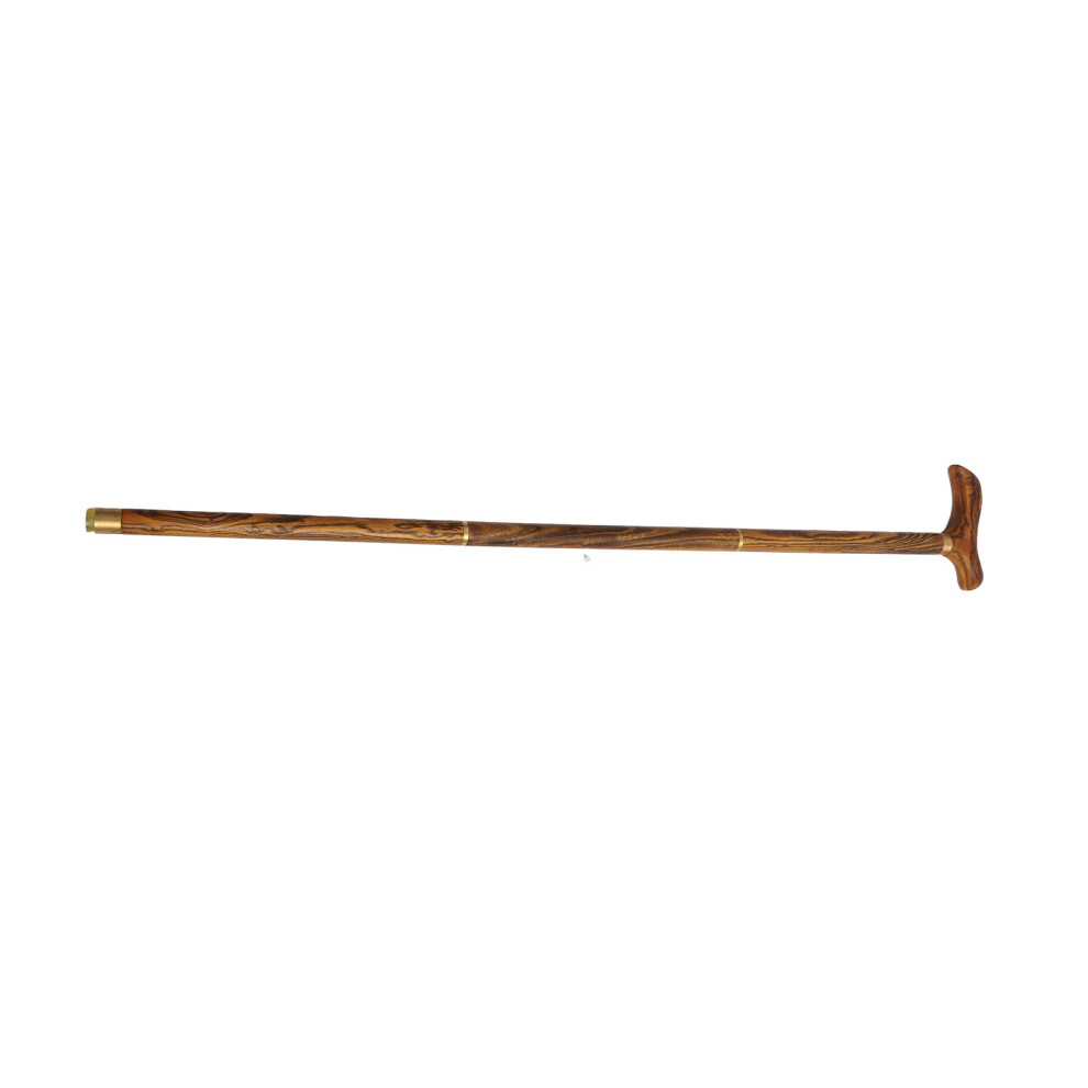 Ebony Wooden Folding Walking Cane with T Handle, 87cm for Elderly