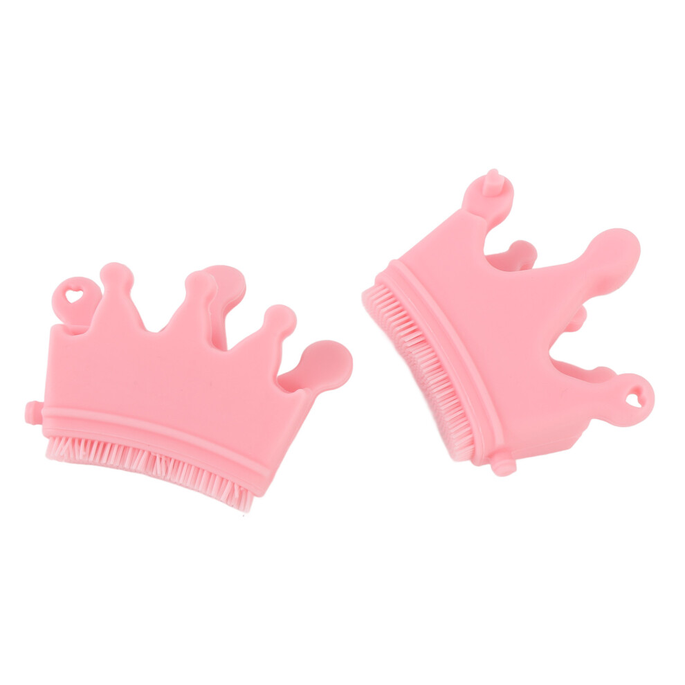 2pcs Pink Silicone Fingernail Separator & Nail Brush for Salon Use