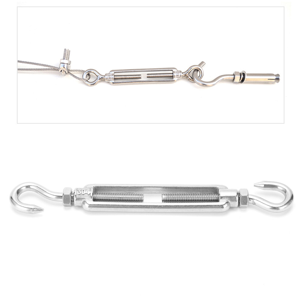 Wire Rope Tension Kit Stainless Steel 4Pcs M6 Hook To Hook Turnbuckles 5001359014361