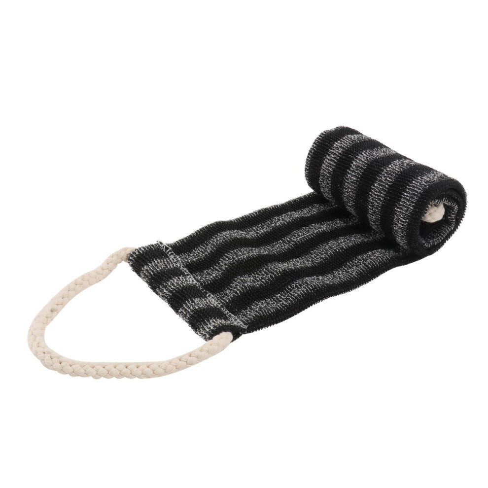 Extended Black Bath Scrubber Towel For Adults, Exfoliating Body Cleaning Cloth, Gentle Massage, Lightweight Material