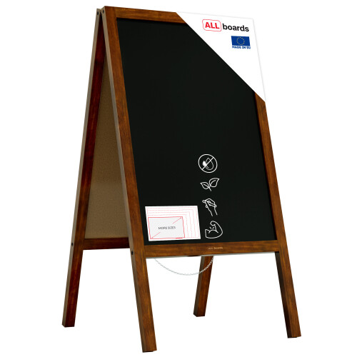 Pavement Chalkboard black with wooden frame 118x61cm