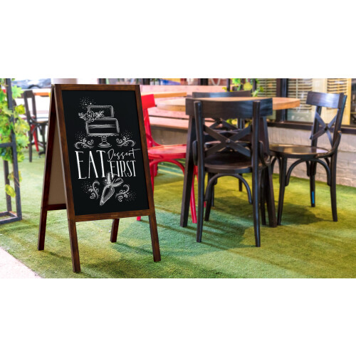 Pavement Chalkboard black with wooden frame 118x61cm 2