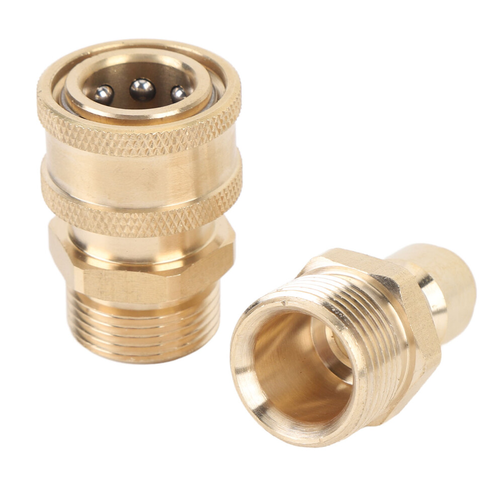 Pressure Washer Adapter Set 5000 Psi Brass M22 Male & 3/8In Quick Connector 8451359022649