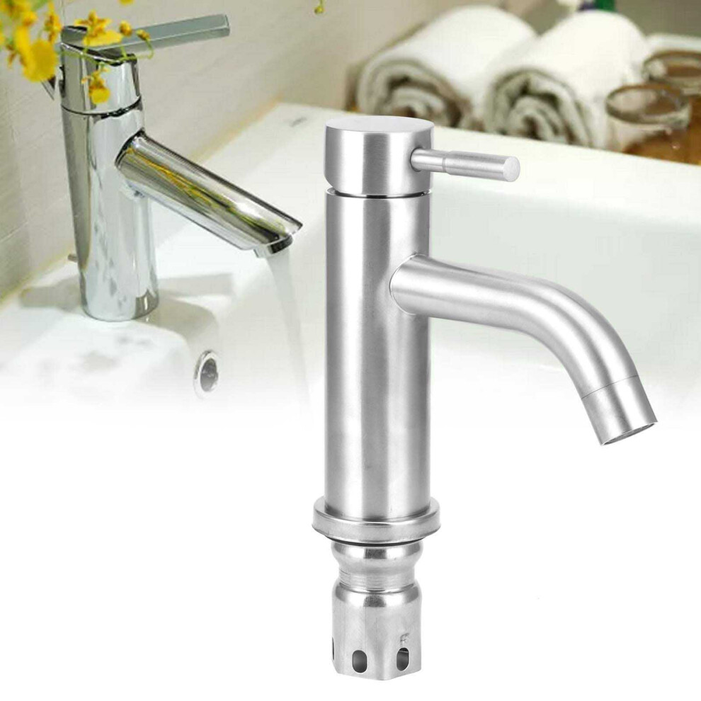 G1/2 Stainless Steel Copper Hot Cold Water Faucet, Round Handle, 16Cm Tall 8421359023373