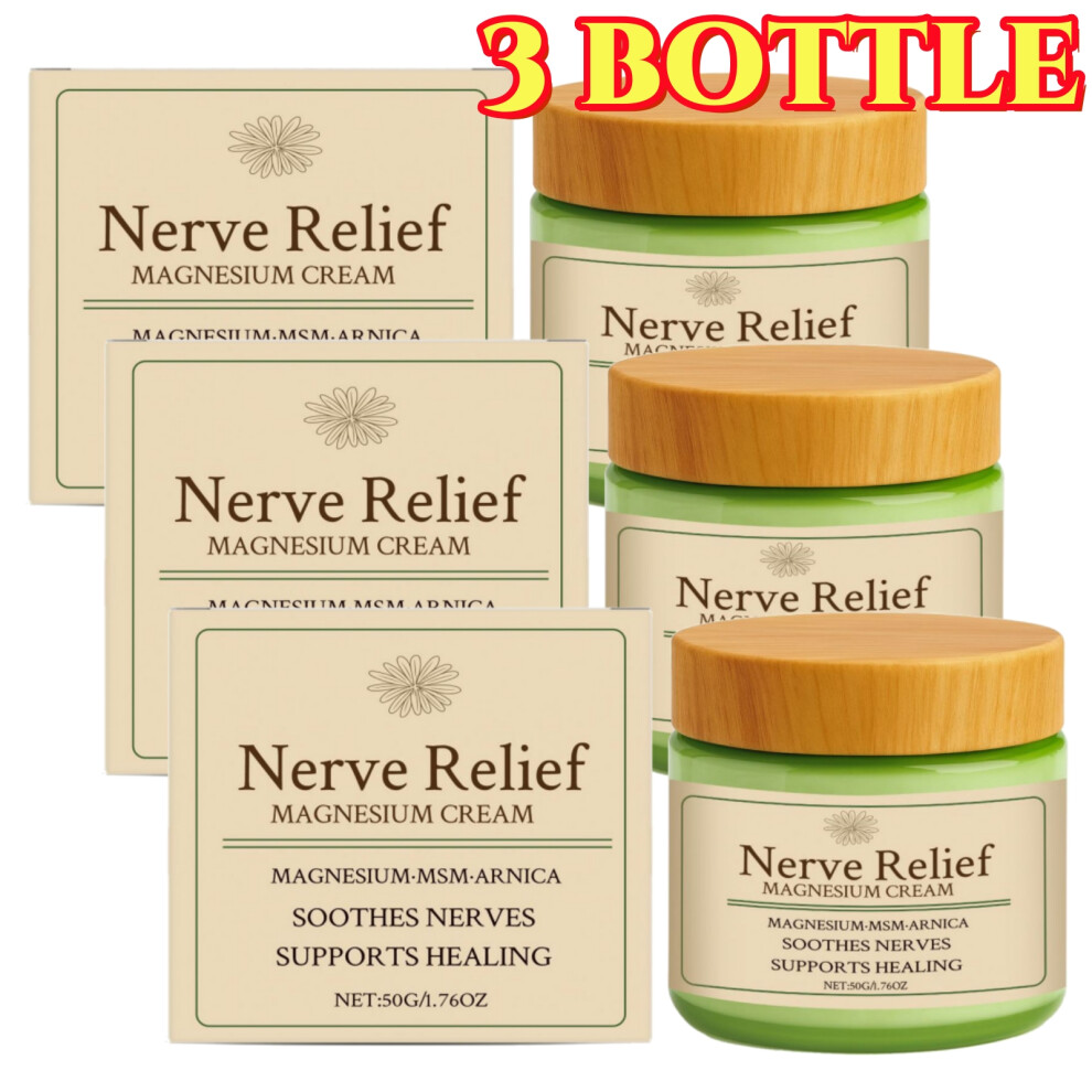 3X Nerve Relief Magnesium Cream For Sleep Support, Deep Muscle Relaxation, Support Healing
