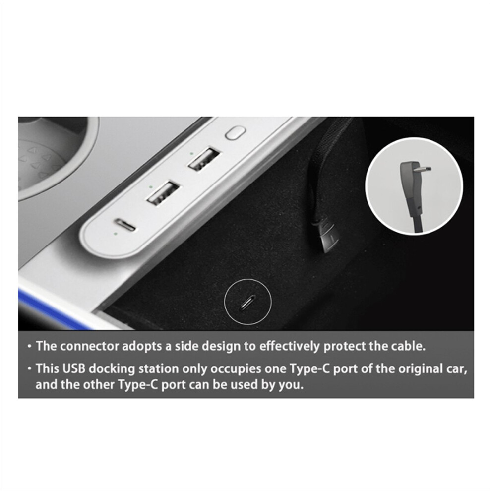 27W Quick Smart Charger Car Center Console USB Hub Docking Station for Model 3/Y 2021-2023 Multiport Adapte-image-OPC-PMTBHQZ-NEW