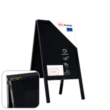 118x61 cm waterproof pavement sign with varnished black frame
