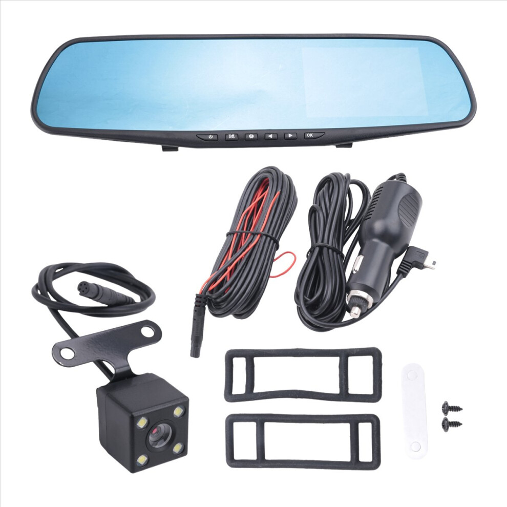 4.3 Inch Car DVR Rearview Mirror Driving Video Recorder Dual Lens Dash Camera 1080P IPS Front and Rear Cam-image-OPC-PMTCBV9-NEW