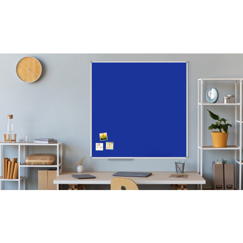 Felt Noticeboard 120x120 cm BLUE in Aluminium Frame 1