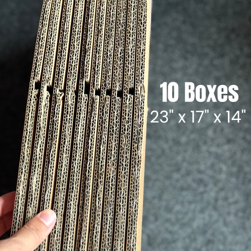 10x Cardboard packing moving boxes large 23x17x 14" with handles 1